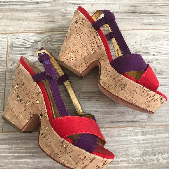 Kate Spade Penny Cork Wedge Sandals Shoes - Picture 5 of 8